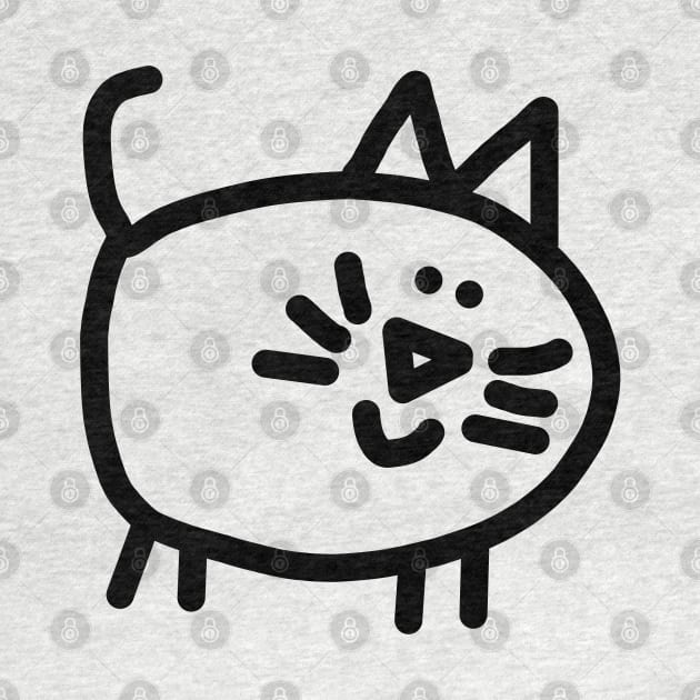 Cute Animals Round Kitty Cat by ellenhenryart